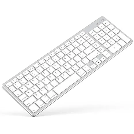 Wireless Bluetooth Keyboard for Apple Mac OS – US QWERTY Layout, Scissor Keys Precise Typing, Rechargeable Battery, Extra-Long Working Time, Compatible with iMac/MacBook Pro/Mac Mini or iPad…