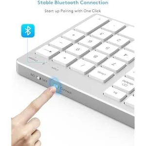 Wireless Bluetooth Keyboard for Apple Mac OS – US QWERTY Layout, Scissor Keys Precise Typing, Rechargeable Battery, Extra-Long Working Time, Compatible with iMac/MacBook Pro/Mac Mini or iPad… - Image 3