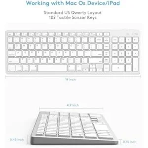 Wireless Bluetooth Keyboard for Apple Mac OS – US QWERTY Layout, Scissor Keys Precise Typing, Rechargeable Battery, Extra-Long Working Time, Compatible with iMac/MacBook Pro/Mac Mini or iPad… - Image 5
