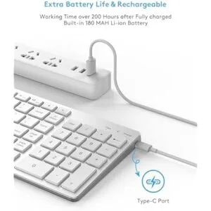 Wireless Bluetooth Keyboard for Apple Mac OS – US QWERTY Layout, Scissor Keys Precise Typing, Rechargeable Battery, Extra-Long Working Time, Compatible with iMac/MacBook Pro/Mac Mini or iPad… - Image 6