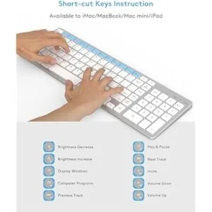 Wireless Bluetooth Keyboard for Apple Mac OS – US QWERTY Layout, Scissor Keys Precise Typing, Rechargeable Battery, Extra-Long Working Time, Compatible with iMac/MacBook Pro/Mac Mini or iPad… - Image 7